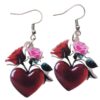 Wholesale Valentine's Day Heart Red Rose Acrylic Earrings