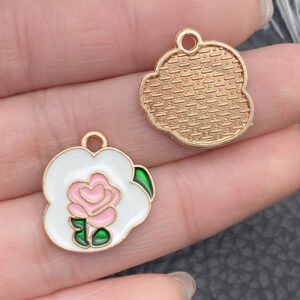 1 rose flower card 18x17mm-1g-21123 / Valentine's Day Series