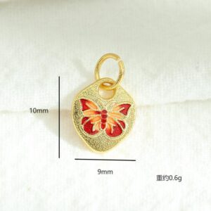 Sand gold oil dripping butterfly tag