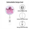 Wholesale Cross-Border New Glitter Acrylic Romantic Valentine's Day Easy-Pull Buckle Love Gift Retractable Badge Reel