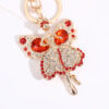 Wholesale Spread Butterfly with Water Diamond Metal Keychain