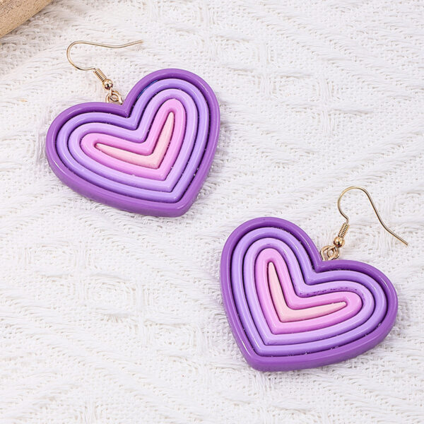 Wholesale Acrylic red gradient heart earrings