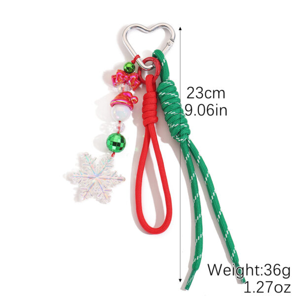 Wholesale Christmas Atmosphere Keychain Pendant Woven Lanyard Bag Keychain