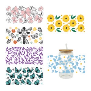 Wholesale Cartoon printing heat transfer Cup sticking 16OZ UV DTF WRAPS