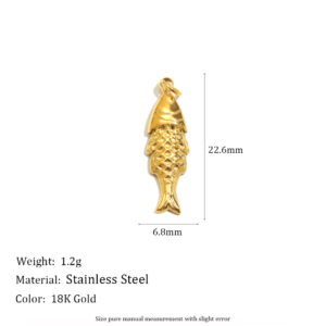 Salmon pendant - gold