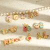 Wholesale diy lily of the valley flower pendant butterfly beaded cartoon alloy bracelet necklace clothing aessories jewelry fresh magpie