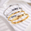 Wholesale Smooth stainless steel bracelet with plain ring