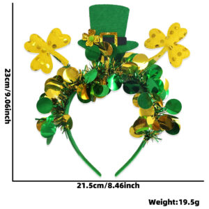 Top hat clover striped hairband / Free size