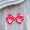 Wholesale Valentine's Day Pink Irregular Love Acrylic Earrings