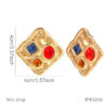 Wholesale Stainless steel stud earrings with diamonds, light luxury and high-end feel