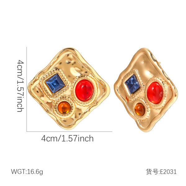 Wholesale Stainless steel stud earrings with diamonds, light luxury and high-end feel