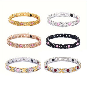 Wholesale Detachable Cross Magnet and Ornaments Diamond Magnet Women's Metal Bracelet