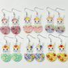 Wholesale Easter Cute Rabbit Flower Easter Egg Spring Acrylic Earrings