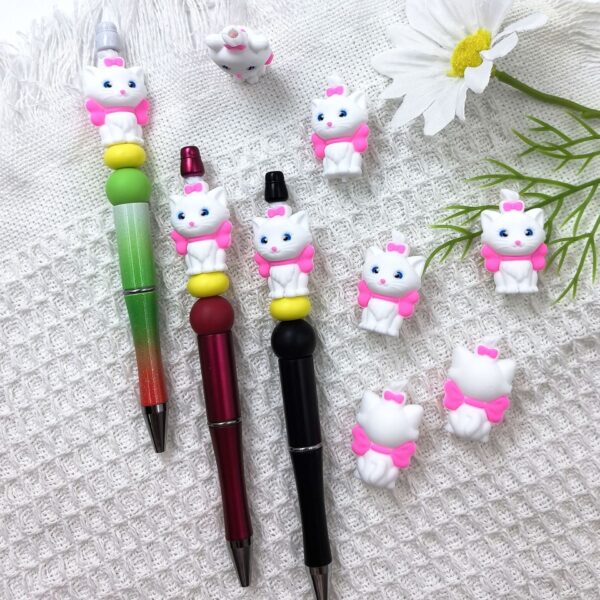 O1CN01TXHrhd2FO3hJUoPc1__2216349148869-0-cib Wholesale 10pcs 3D Three-dimensional Silicone Cute Pink Kitten Cartoon Beads