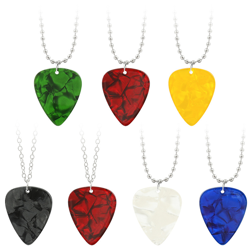 Wholesale Guitar pick necklace acrylic pendant