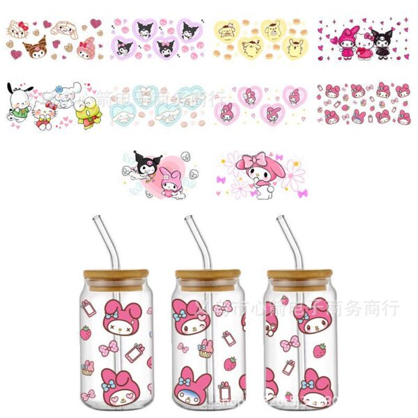 Wholesale Sanrio coolometi UV DTF transfer crystal transparent stickers waterproof scratch-resistant cartoon wholesale cross-border