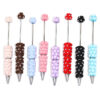Wholesale Macaron-colored gravel heart beaded pen clay bead pen