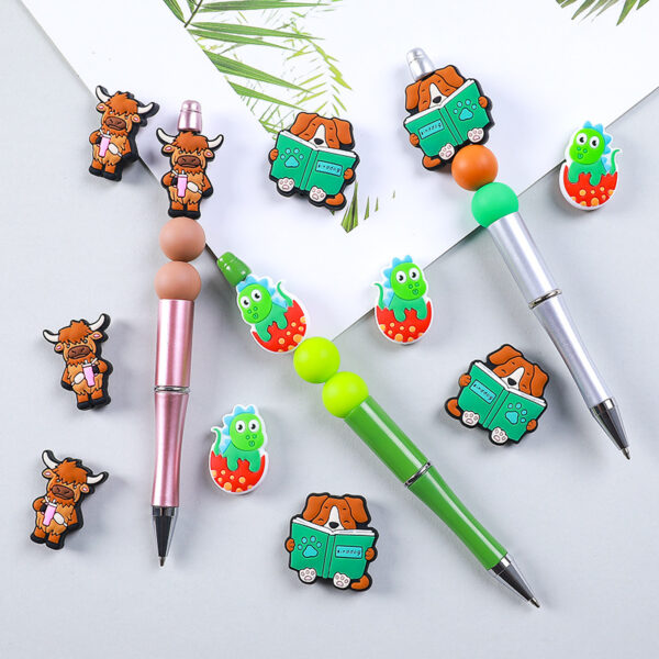 Wholesale 20pcs Sunflower Letter Cross Pattern Silicone Beads