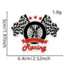Wholesale Black and White Racing Flag Series Embroidery DIY Patches
