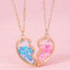 Wholesale Heart-Shaped Set Pink Heart Princess Necklace