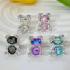 Wholesale 10pcs alloy double-sided teddy bear beads