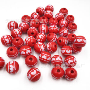 Red bottom white love / 16mm (hole 4mm)