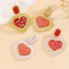 Wholesale Valentine's Day Double layered Love Earrings
