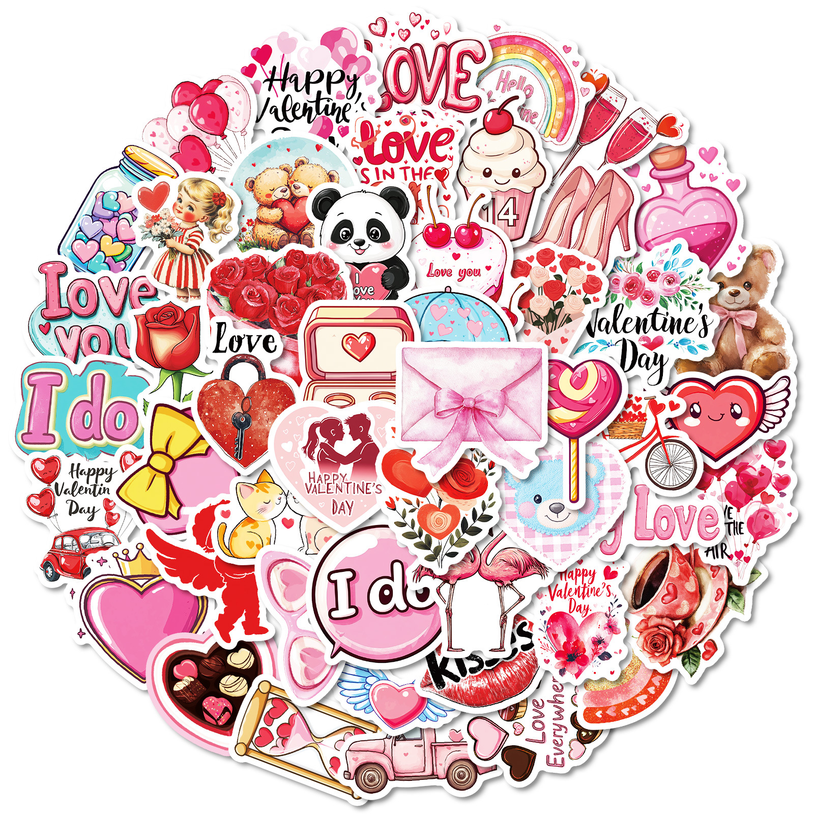 Wholesale Valentine's Day Cute Cartoon Graiti Waterproof Stickers