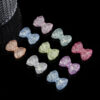 Wholesale 30pcs luminous colored bow acrylic beads