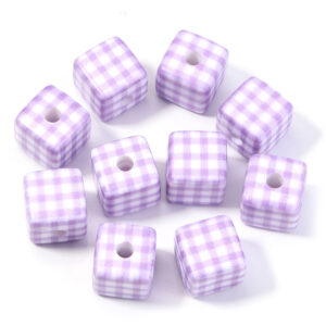 Color plaid purple / Size 14mm, aperture 3.8mm