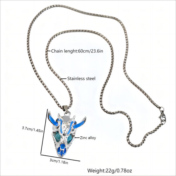 Wholesale Skull Animal Head Luminous Necklace Alloy Faucet Luminous Sweater Chain
