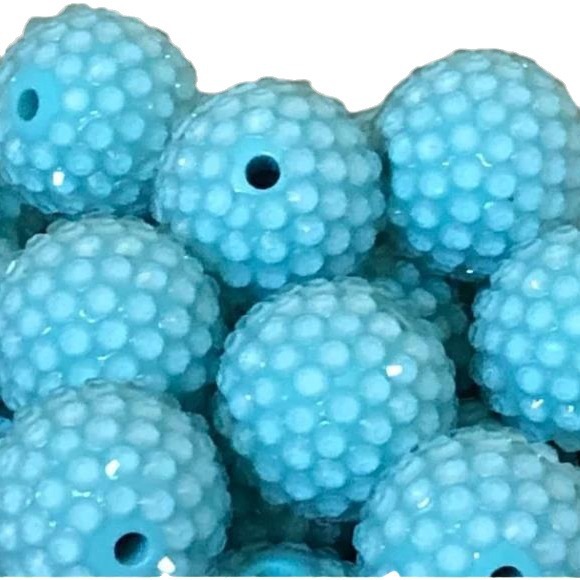 O1CN01Te5oAi1QErIiS0dnR_2201245431945-0-cib Wholesale 5PCS 20MM Resin Light Lake Blue Transparent Diamond Ball Beads