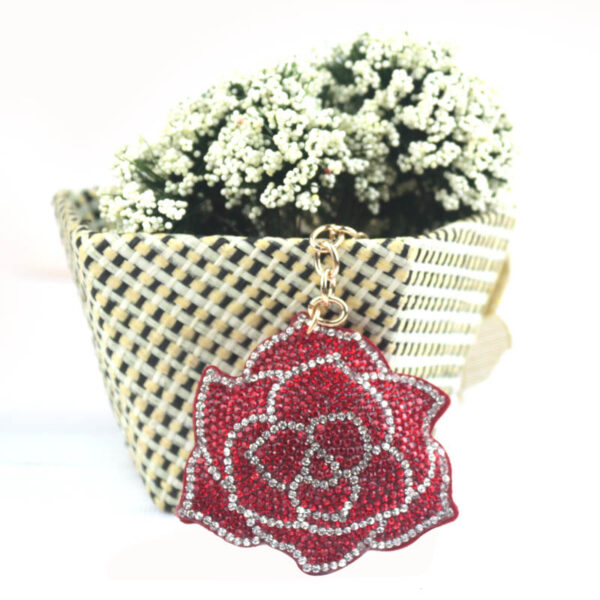 Wholesale Valentine's Day Multi-color Diamond Rose Flower Keychain