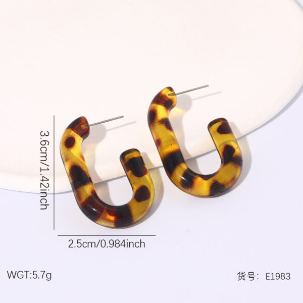 Wholesale Amber-colored stainless steel stud earrings