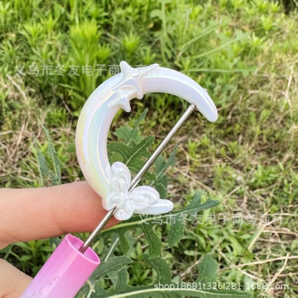 Wholesale 10pcs Moon Double sided Pendant with Vertical Hole Acrylic Beads