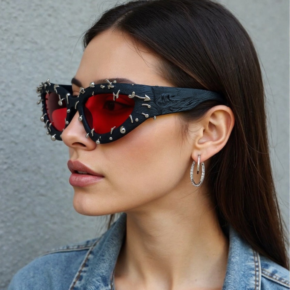 Wholesale Punk Cool Rivet Decorative Sunglasses