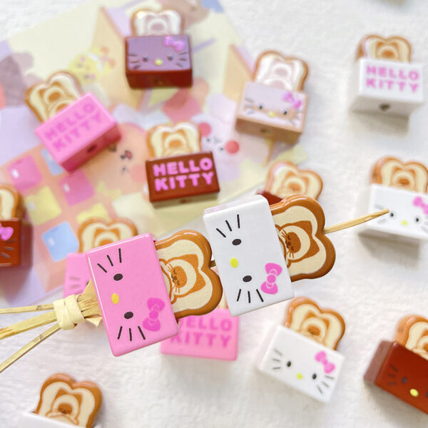 Wholesale 10pcs Cartoon Cute Bread Cat Acrylic Beads