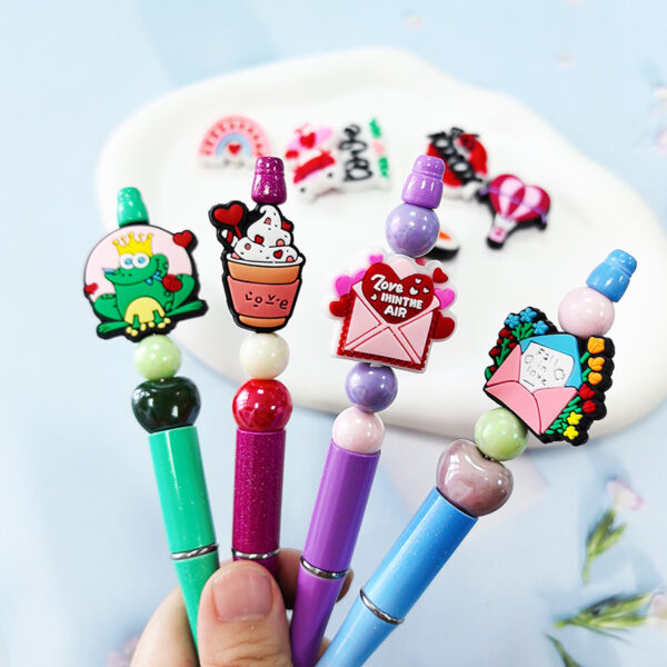 Wholesale LOVE Beads Soft Rubber Focal Beads Valentine's Day