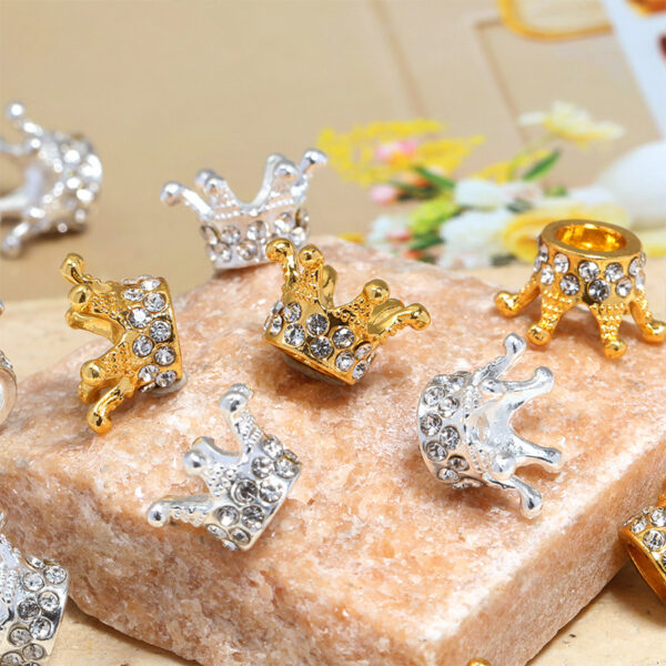 Wholesale 10pcs electroplated 3D crown separated beads