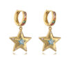 Wholesale asymmetric love five-pointed star earrings