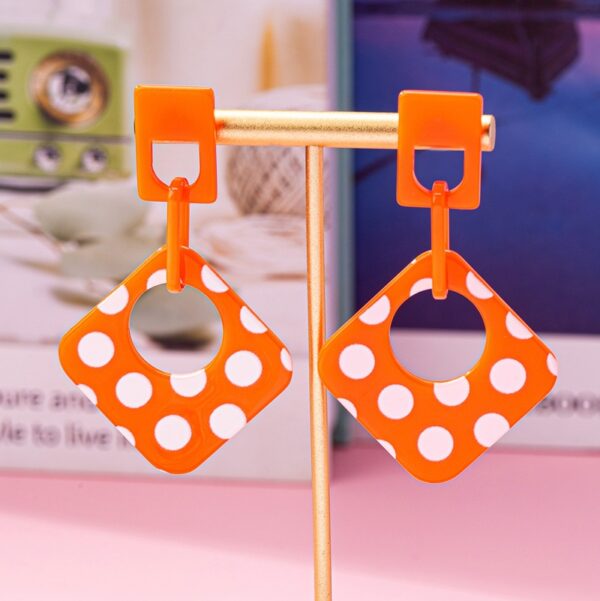 Wholesale Pink polka dots Acrylic Earrings