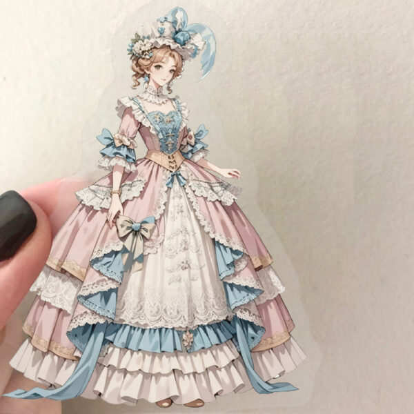 O1CN01TmpQG11jtbOZ5pkb6_2204108134606-0-cib Wholesale 50pcs Transparent Cartoon Beautiful Girl Waterproof Vinyl Stickers