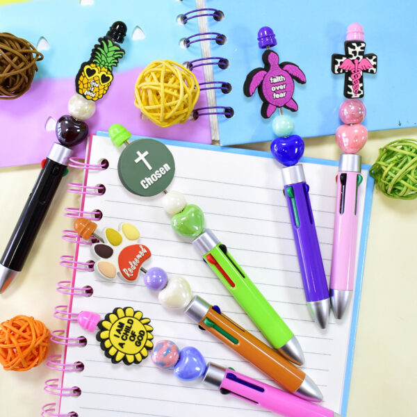 Wholesale Random 100pcs Cartoon Phrase Ballpoint Pen Handmade Beads