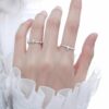 Wholesale Minimalist Fashion Cross Zircon Open Couple Rings Niche Design Light Luxury High-End Cool Style Rings for Women