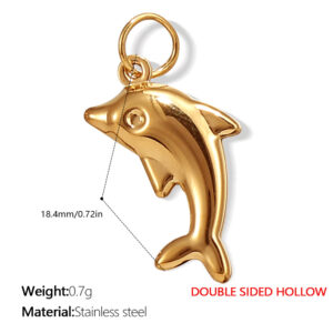 Pj265g double-sided hollow gold pendant