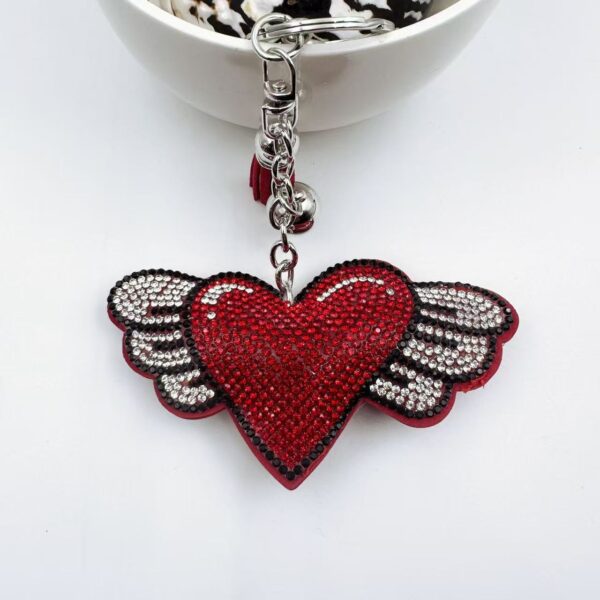 Wholesale Creative Diamond-Encrusted Heart Keychain