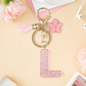 Pink l keychain