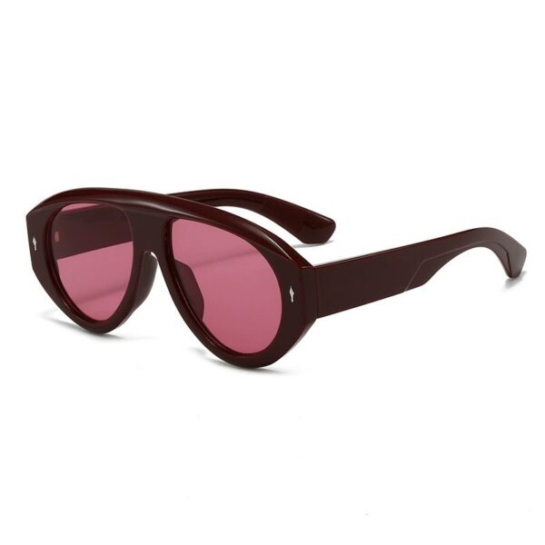 Wholesale Sunglasses for Men with European and American Style Large Frame Burgundy Sunglasses for Women