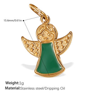 Pj333gng green oil gold pendant
