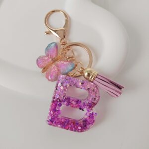 Purple letters-b / Purple letter keychain pendant
